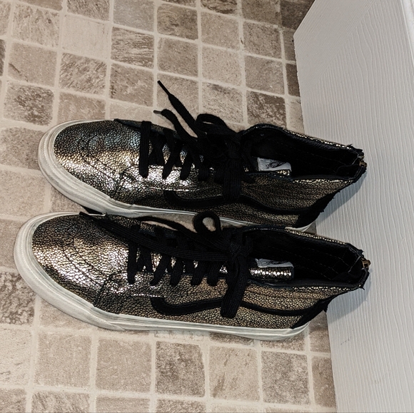 Metallic Silver Sk8 Hi Old-school Vans - Picture 3 of 8